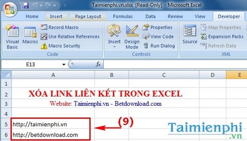 Excel - Cách xóa link trong Excel, Remove Hyperlink Excel