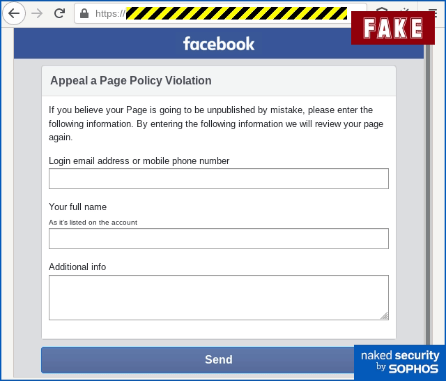 Connect to Facebook when you receive an email about your ban
