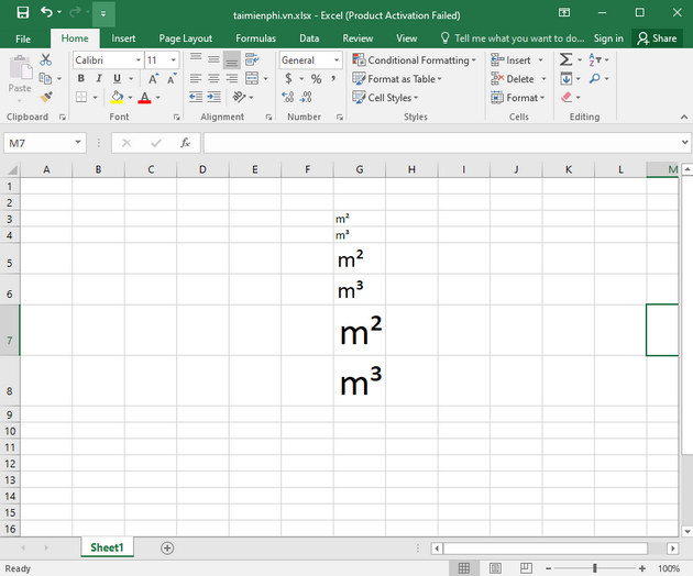 Hướng dẫn gõ m2 m3 trong Word, Excel, Powerpoint