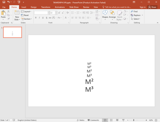 Hướng dẫn gõ m2 m3 trong Word, Excel, Powerpoint