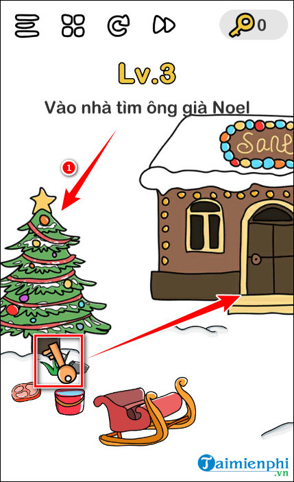 tim kiem ông gia noel dap an brain out