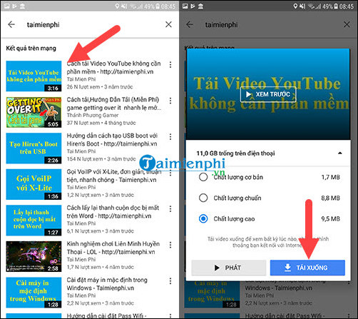 tai video youtube tren android