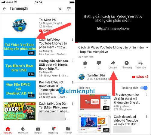 tai video youtube trên iPhone