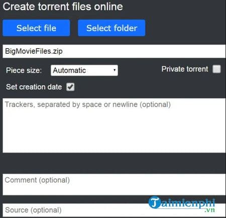 Cách tạo file Torrent đơn giản
