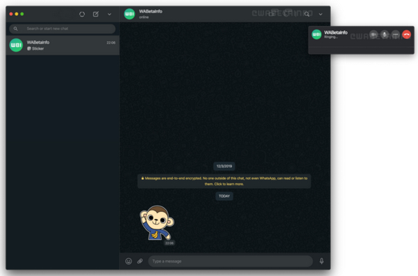 whatsapp tren pc cho phep su dung cuoc goi thoai va video call