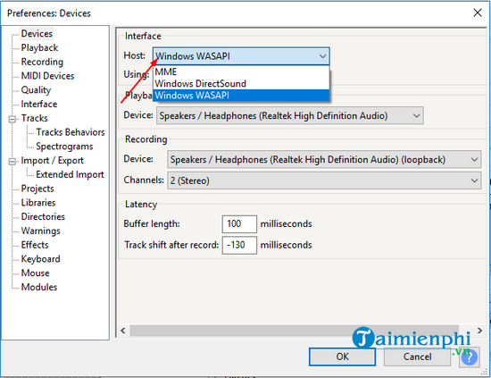 Cách sửa lỗi Audacity khi mở thiết bị âm thanh