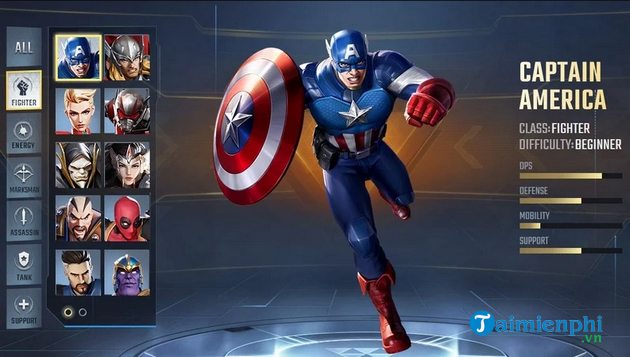 Cách chơi Captain America trong game Marvel Super War