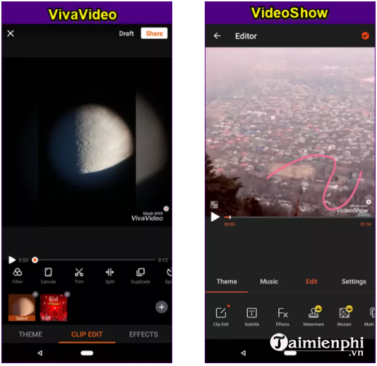 vivavideo vs videoshow so sanh 2 app chinh sua video tuyet voi cho android