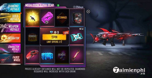 Cách nhận skin Megalodon Alpha Scar trong Garena Free Fire