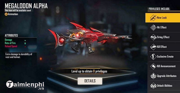 cach nhan skin megalodon alpha scar trong garena free fire