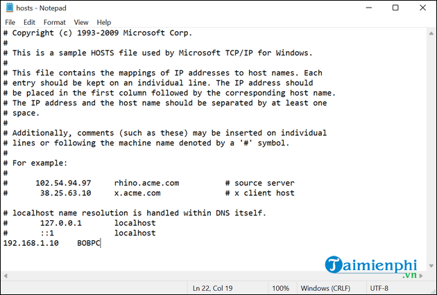 cach thay doi file hosts tren windows 11