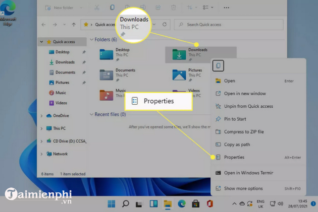 cach thay doi duong dan download mac dinh tren windows 11