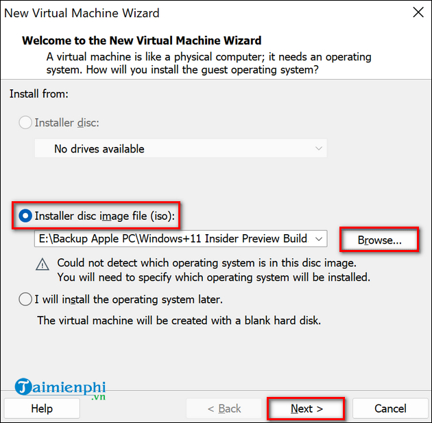 cai win 11 tren vmware