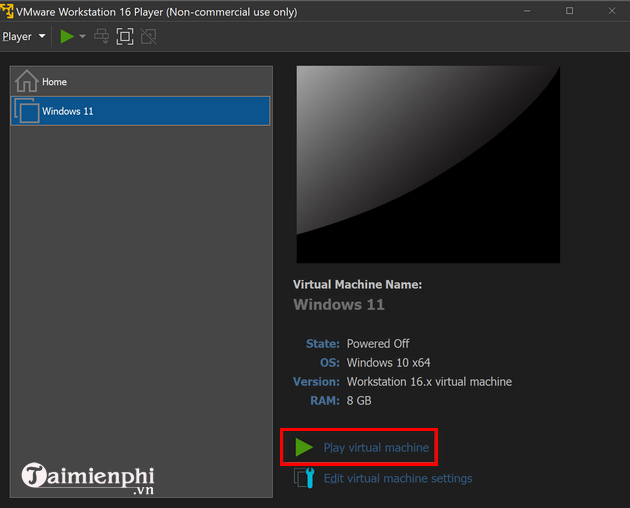cach cai dat windows 11 tren may ao vmware