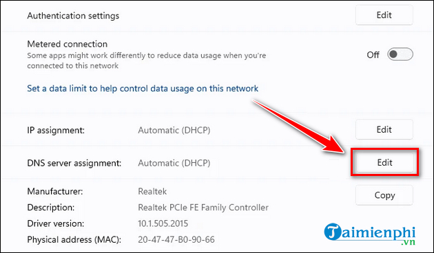 huong dan doi dns tren windows 11