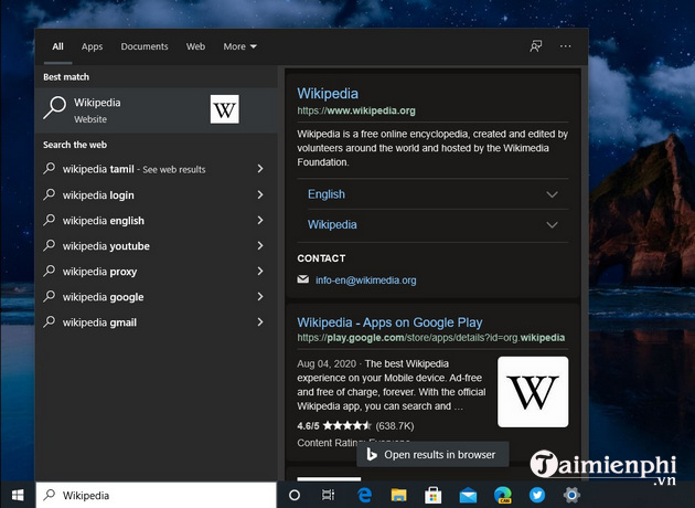 cong cu tim kiem tren windows 10 dang duoc tich hop voi microsoft edge 2
