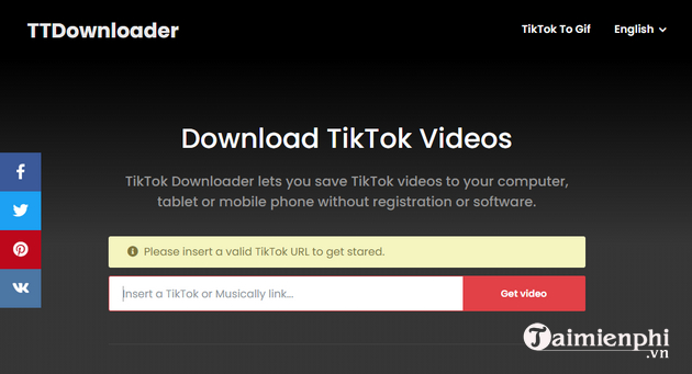 Top 5 website tải video TikTok không logo giống SnapTik