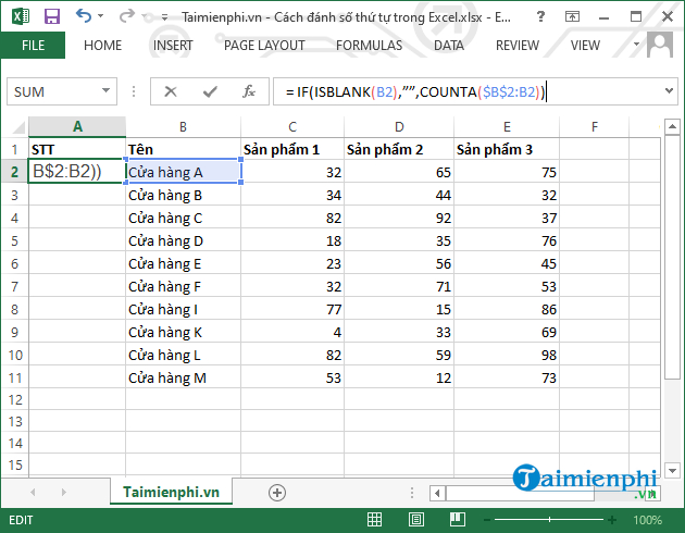 Cách tạo danh sách trong Excel