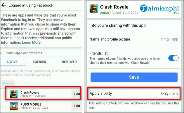 I can't display facebook in clash royale game