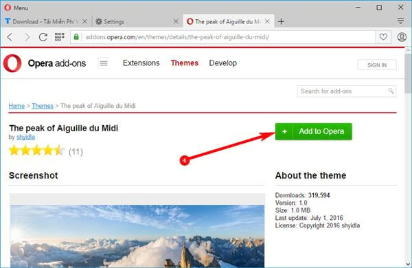 Hướng dẫn đổi hình nền Opera Browser