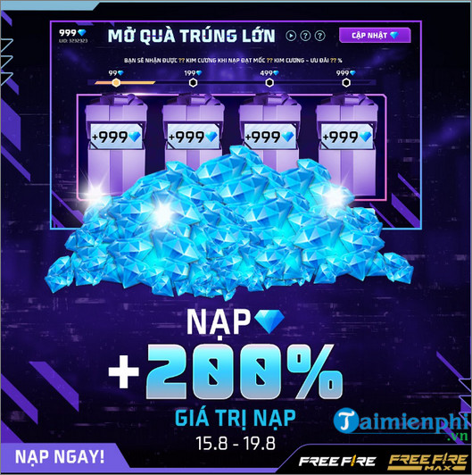 huong dan nhan kim cuong free fire ob40 mien phi
