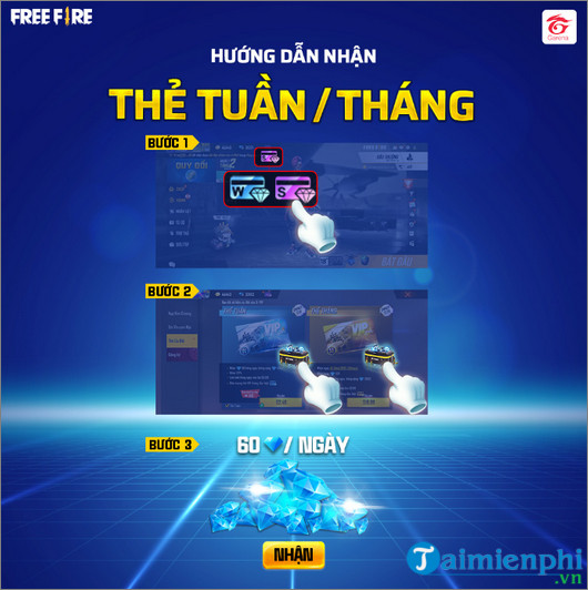 cach nhan kim cuong free fire ob40 mien phi don gian nhat