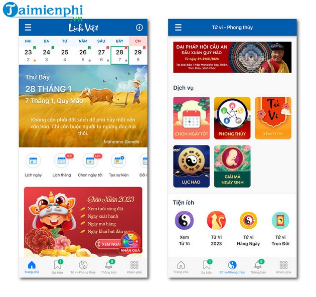 tai va su dung lich van nien tren dien thoai android iphone