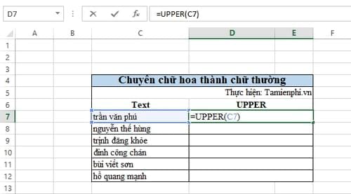 cach doi chu hoa sang chu thuong trong excel 3