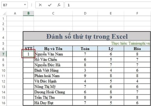 khong danh duoc so thu tu trong excel