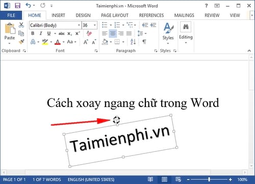 Cách xoay ngang chữ trong Word