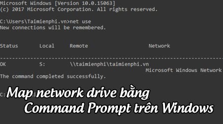 cach map network drive bang command prompt tren windows