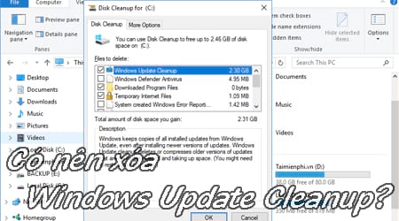 Có nên xóa Windows Update Cleanup
