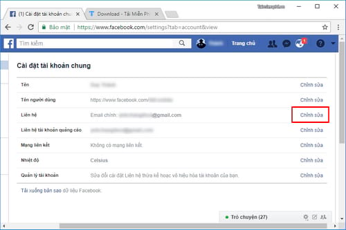 Cách đổi Email trên Facebook nhanh nhất