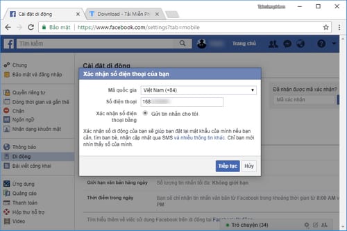 how to use facebook 4 phone number