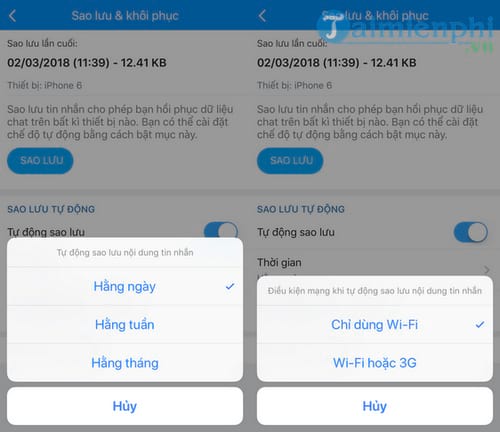 Bật tự động sao lưu tin nhắn Zalo trên máy tính, Android và iPhone