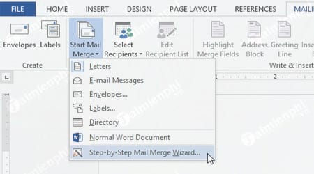 Cách trộn thư trong Word 2013, sử dụng Mail Merge