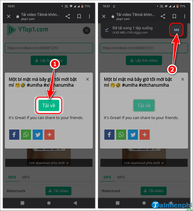 tai video tiktok khong co wartermark ve dien thoai