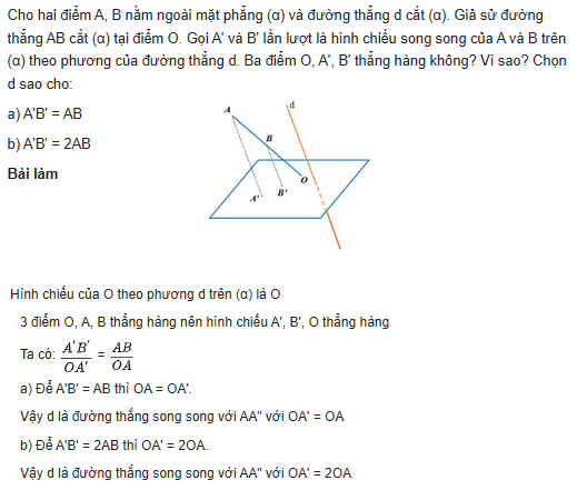 Giải toán lớp 11 trang 121, 122, 123, 124 sách CTST tập 1, Phép chiếu song song 7 giai toan lop 11 trang 121 122 123 124 sach ctst tap 1 phep chieu song song 4