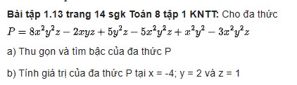 giai toan lop 8 trang 11 12 13 14 sach kntt tap 1 da thuc 25
