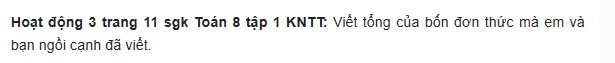 giai toan lop 8 trang 11 12 13 14 sach kntt tap 1 da thuc 5