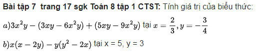 giai toan lop 8 trang 13 14 15 16 17 sach ctst tap 1 cac phep toan voi da thuc nhieu bien 31
