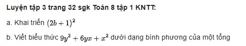giai toan lop 8 trang 30 31 32 33 sach kntt tap 1 hieu hai binh phuong binh phuong cua mot tong hay mot hieu 11