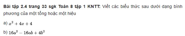 giai toan lop 8 trang 30 31 32 33 sach kntt tap 1 hieu hai binh phuong binh phuong cua mot tong hay mot hieu 23