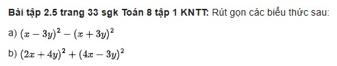 giai toan lop 8 trang 30 31 32 33 sach kntt tap 1 hieu hai binh phuong binh phuong cua mot tong hay mot hieu 25