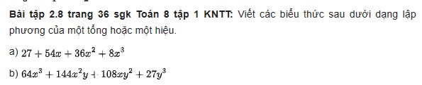 giai toan lop 8 trang 34 35 36 sach kntt tap 1 lap phuong cua mot tong hay mot hieu 17