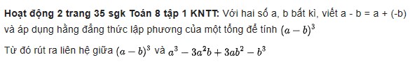 giai toan lop 8 trang 34 35 36 sach kntt tap 1 lap phuong cua mot tong hay mot hieu 7