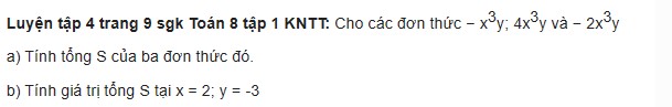 giai toan lop 8 trang 6 7 8 9 10 sach kntt tap 1 don thuc 19