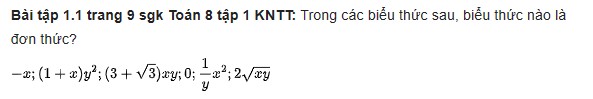 giai toan lop 8 trang 6 7 8 9 10 sach kntt tap 1 don thuc 21