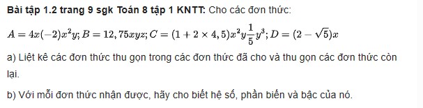 giai toan lop 8 trang 6 7 8 9 10 sach kntt tap 1 don thuc 23