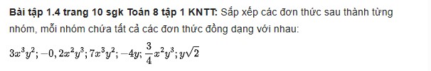 giai toan lop 8 trang 6 7 8 9 10 sach kntt tap 1 don thuc 27